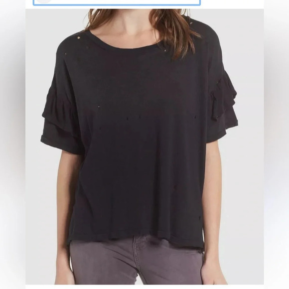 Current /ELLIOTT Ruffle Roadie Tee - Picture 2 of 4